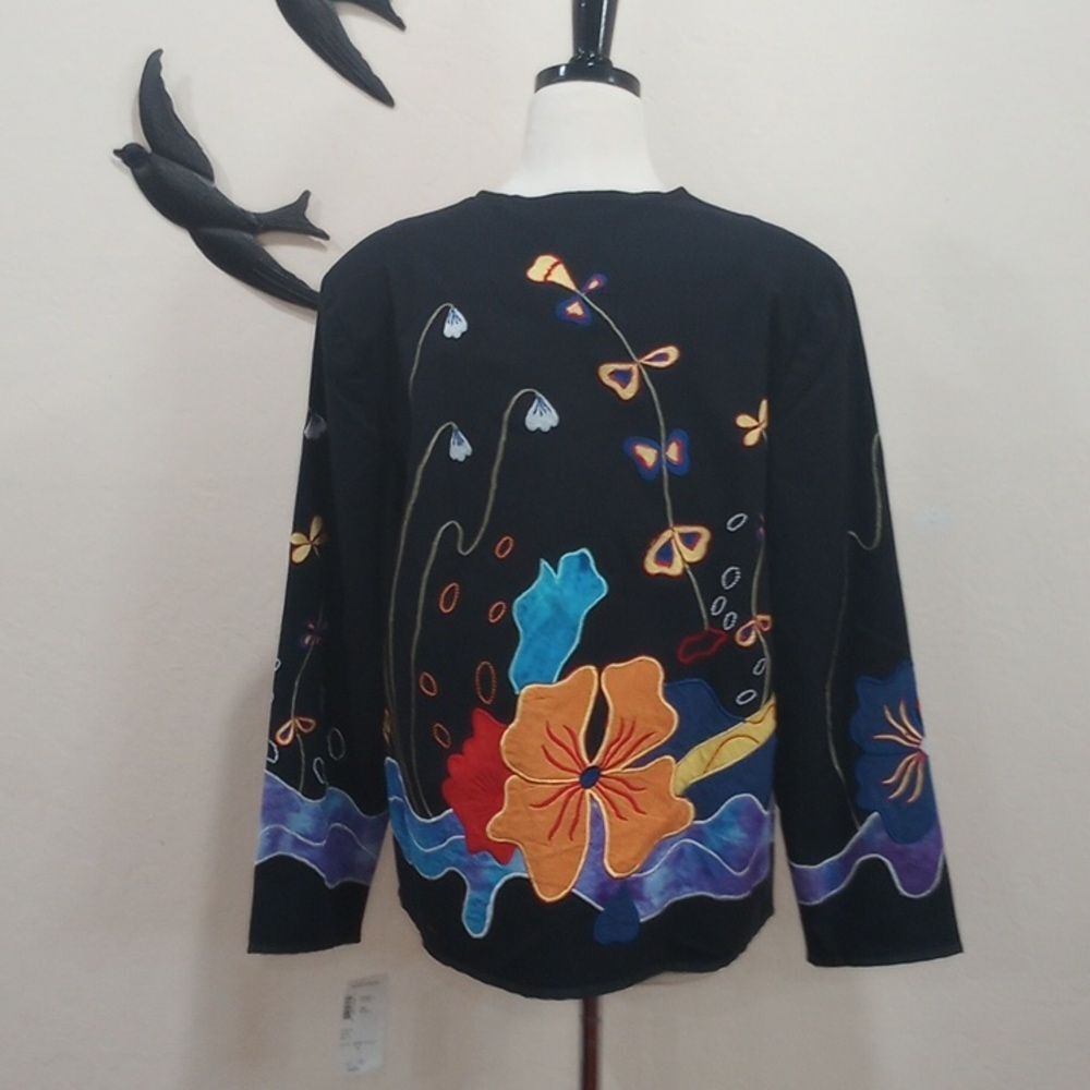 Julia Kim Allure Art to Wear Embroidered Butterfly Jacket ~ M - NEW! - Picture 7 of 12